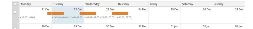 48 hour working time adjustment in Vision