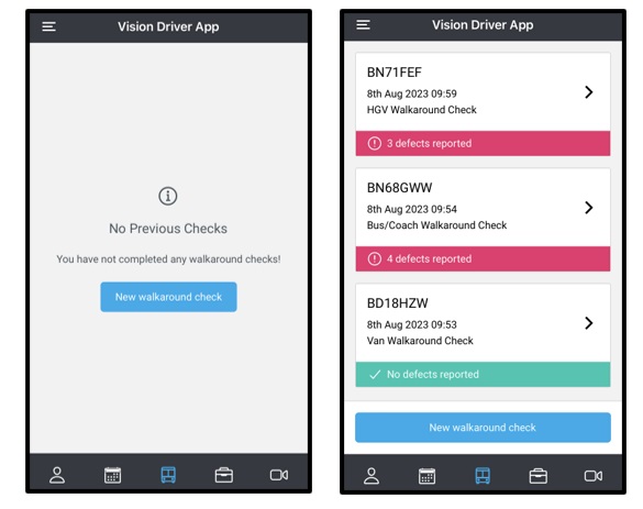 Walkaround Checks- Driver App Users